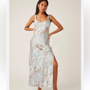 Free People Blue and Brown Maxi Dress